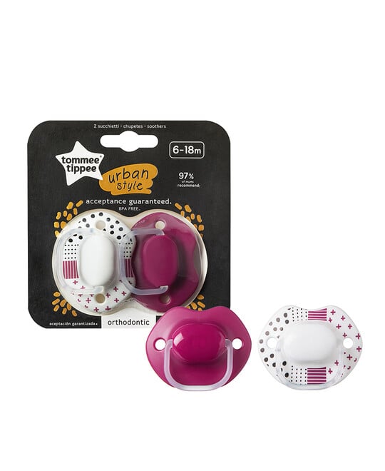 Tommee Tippee Closer to Nature 2X 6-18M  URBAN STYLE Soother Girl image number 2